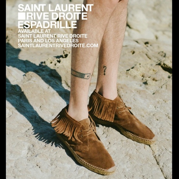 Saint Laurent Tan Suede Fringe Espadrille desert boot booties size IT 40 US 10 - Picture 13 of 16